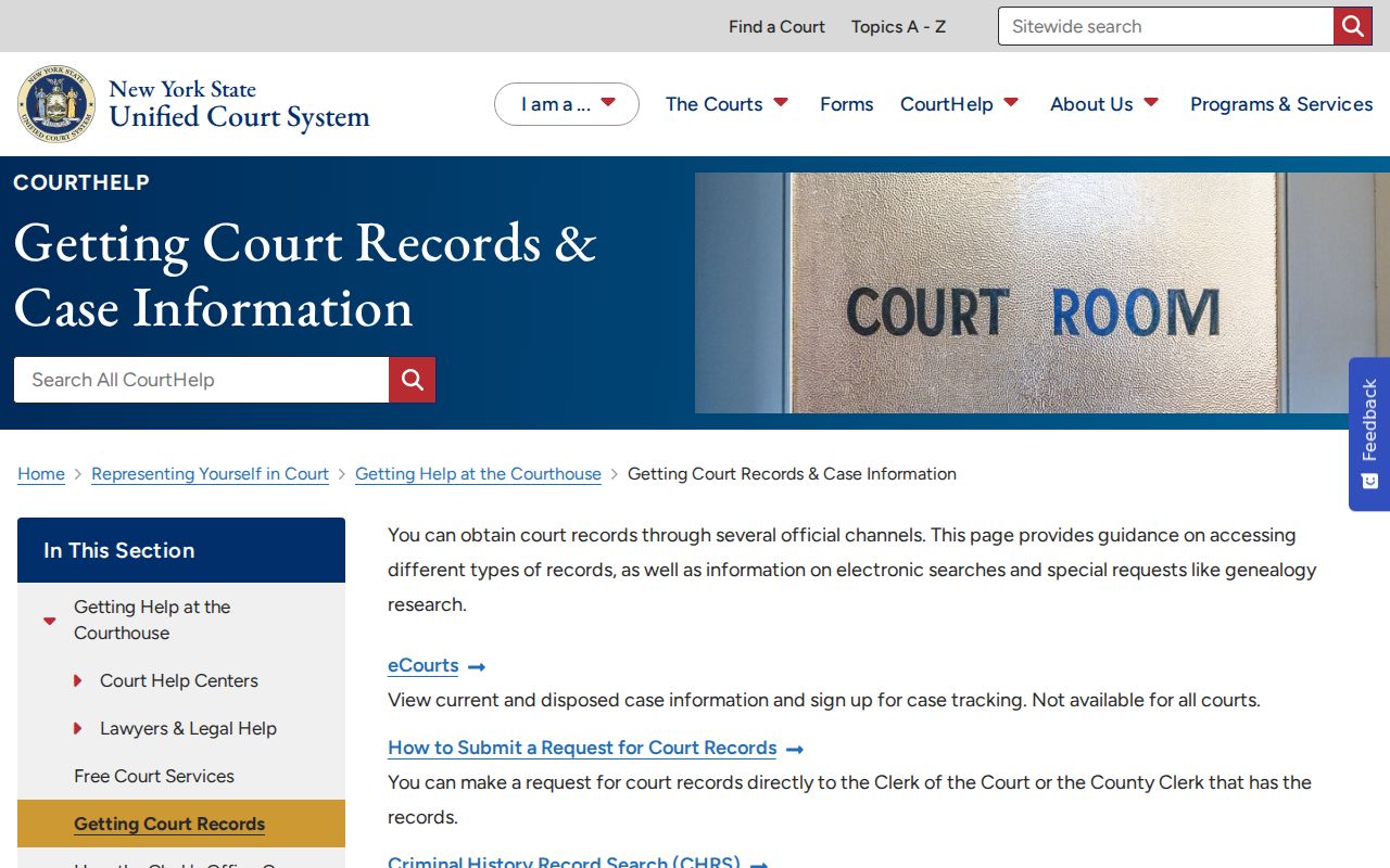 Niagara County resident lookup source for New York court records and case information