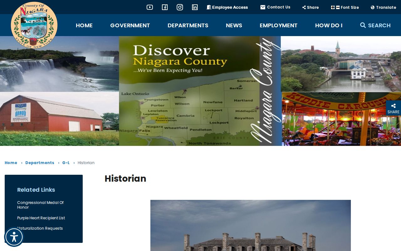 Niagara County Historian collections for historical-directory research