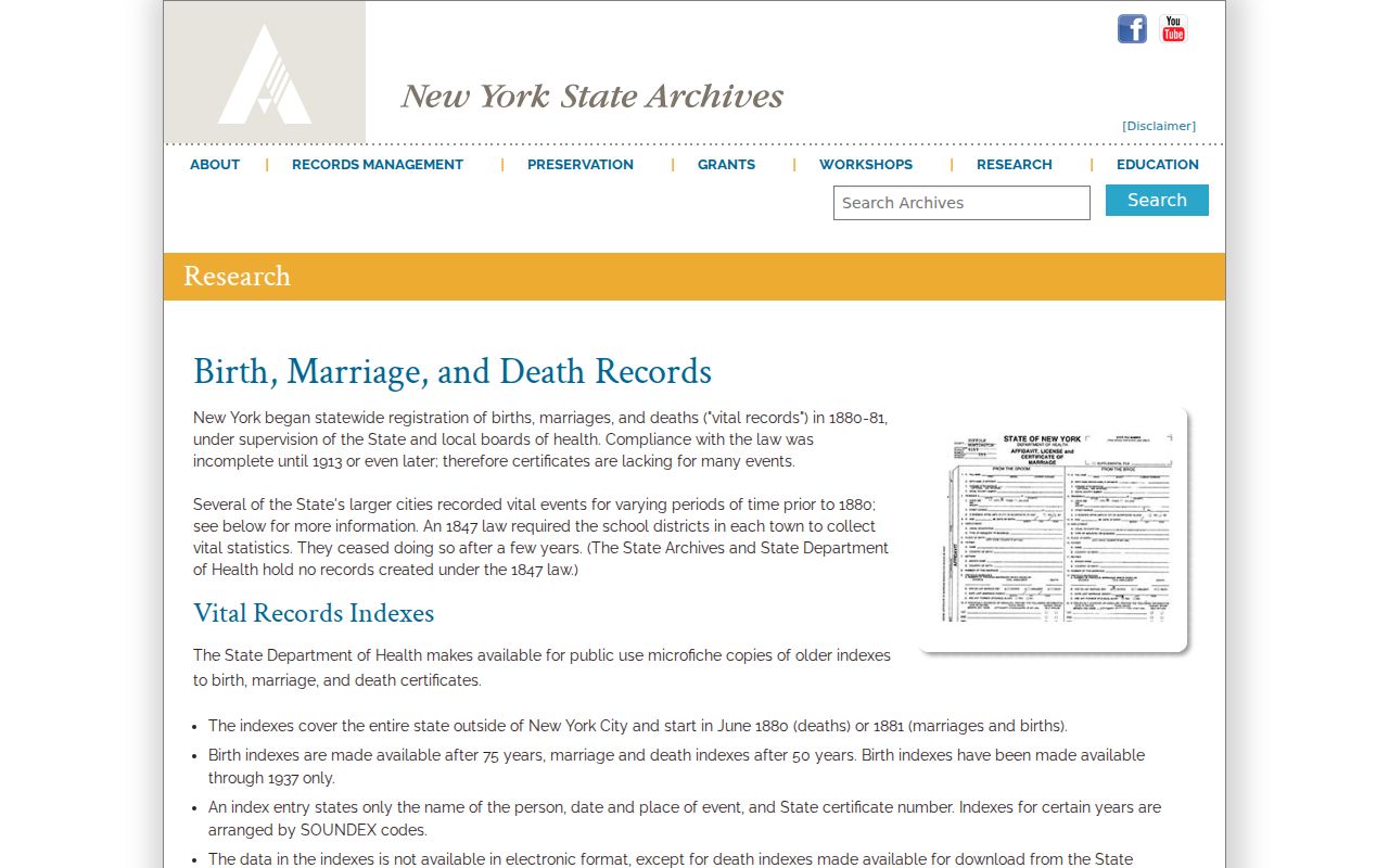 Niagara County resident lookup source for New York archival vital record research