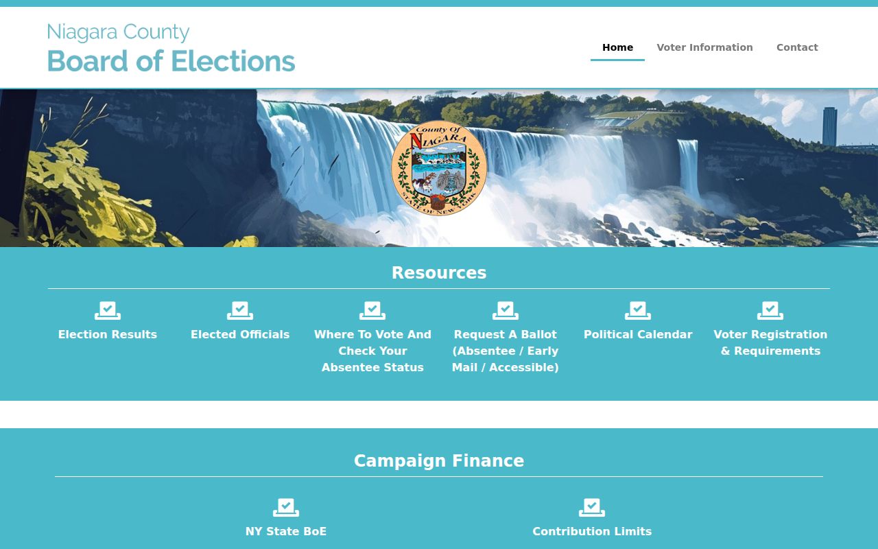 Niagara County resident lookup source for Board of Elections services